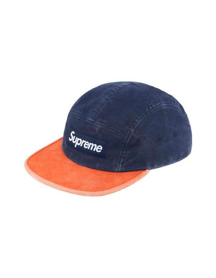 Supreme Gorra Lona Lavada Azul con Naranja - Imagen 1